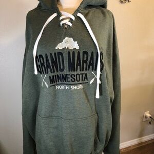 Hoodie Men’s Heavyweight Embroidered Minnasota Grand Marais North Shore 3x New